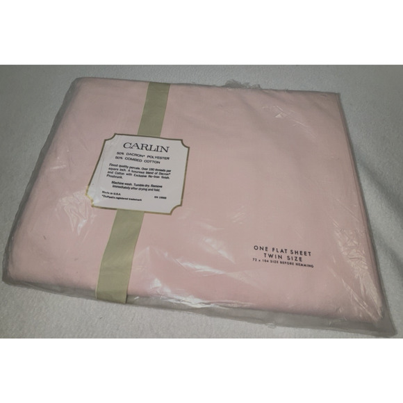 VTG Carlin West Point Pepperell Pink Twin Flat Sheet No Iron New Old Stock USA - Picture 5 of 7